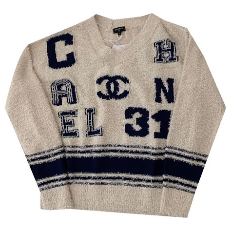 pull chanel beige femme|Chanel pullover flannel.